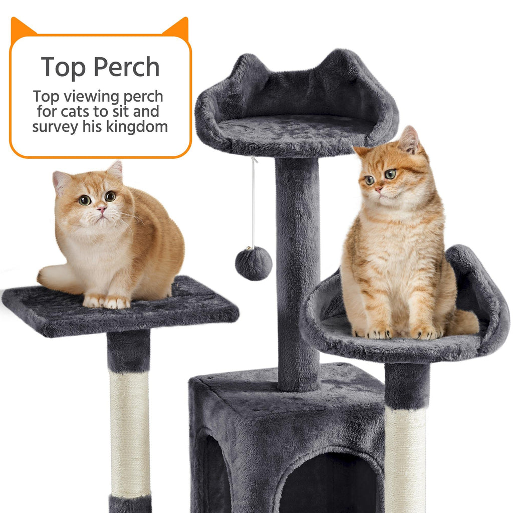 72in Dark Gray Cat Tree Tower with 2 Condos & 3 Perches S884800