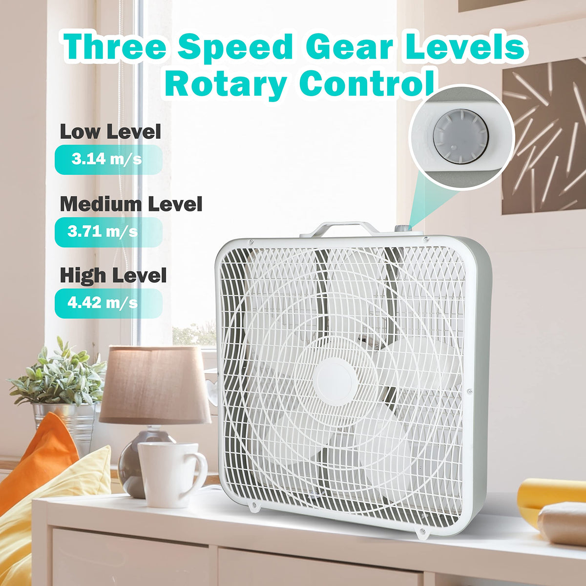 20'' 3-Speed Box Fan with Carry Handle Z875898