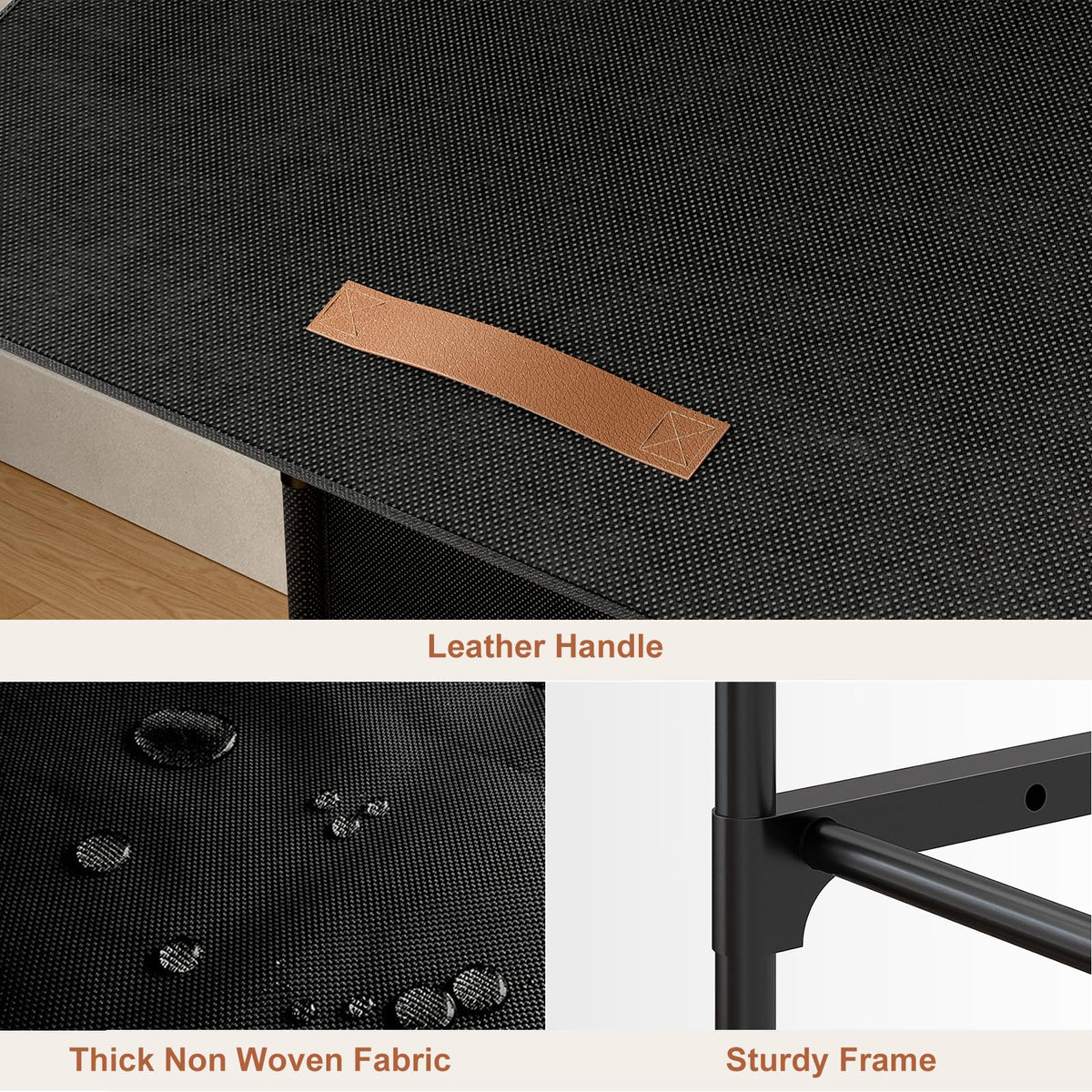 Black 5 Tier Shoe Cabinet with Door H8940