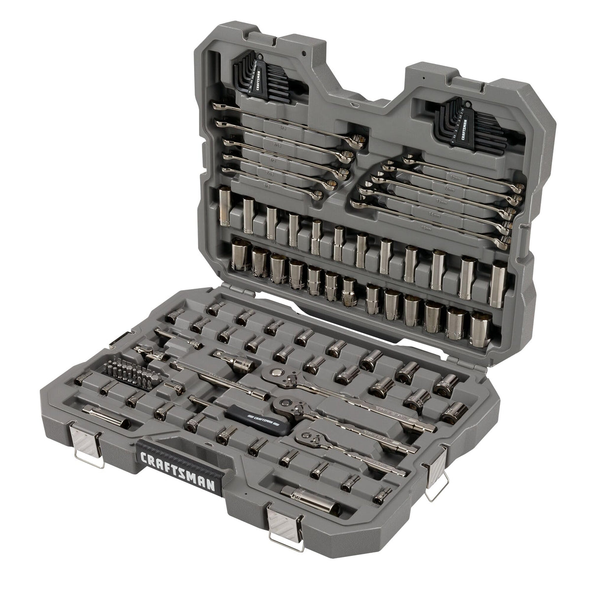 121-Piece Gunmetal Chrome Mechanics Tool Set with Hard Case S587