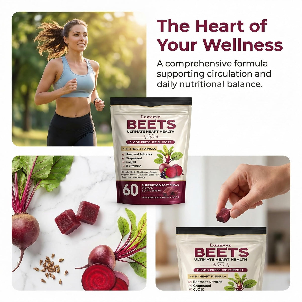 Beet Chews with Grape Seed Extract & CoQ10 - 60 Chews L225664