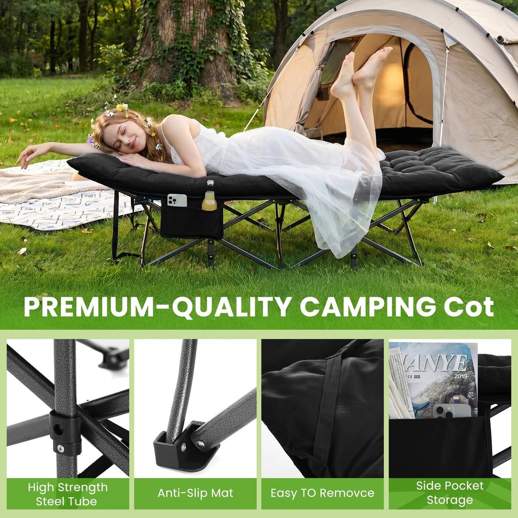 Folding Camping Cot with Carry Bag & Mattress S2325