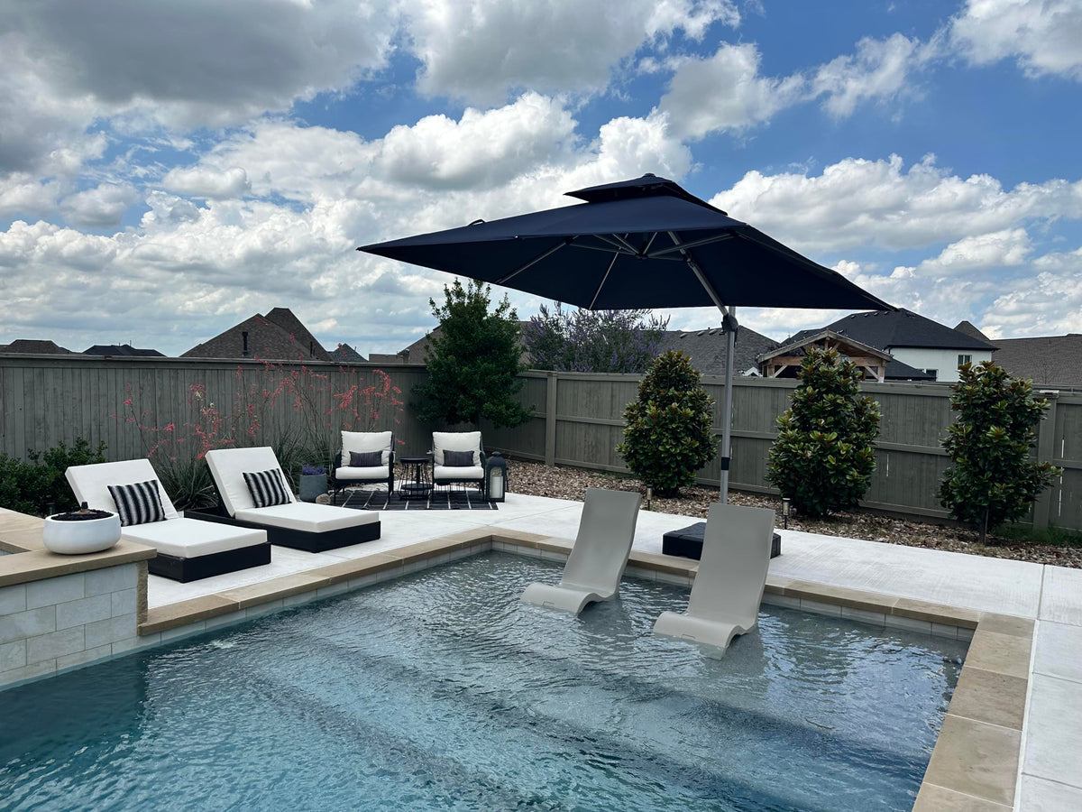 10'x 10' Square Double Top Navy Blue Cantilever Patio Umbrella X101