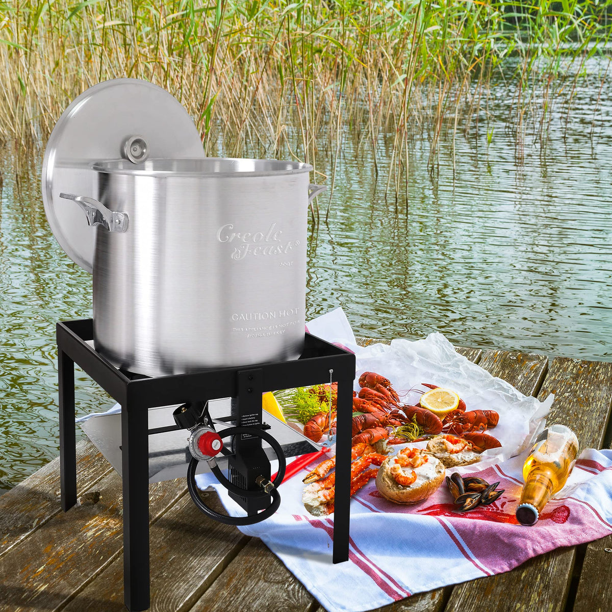 60 Qt. Seafood Boil Pot with Basket and Burner T529508