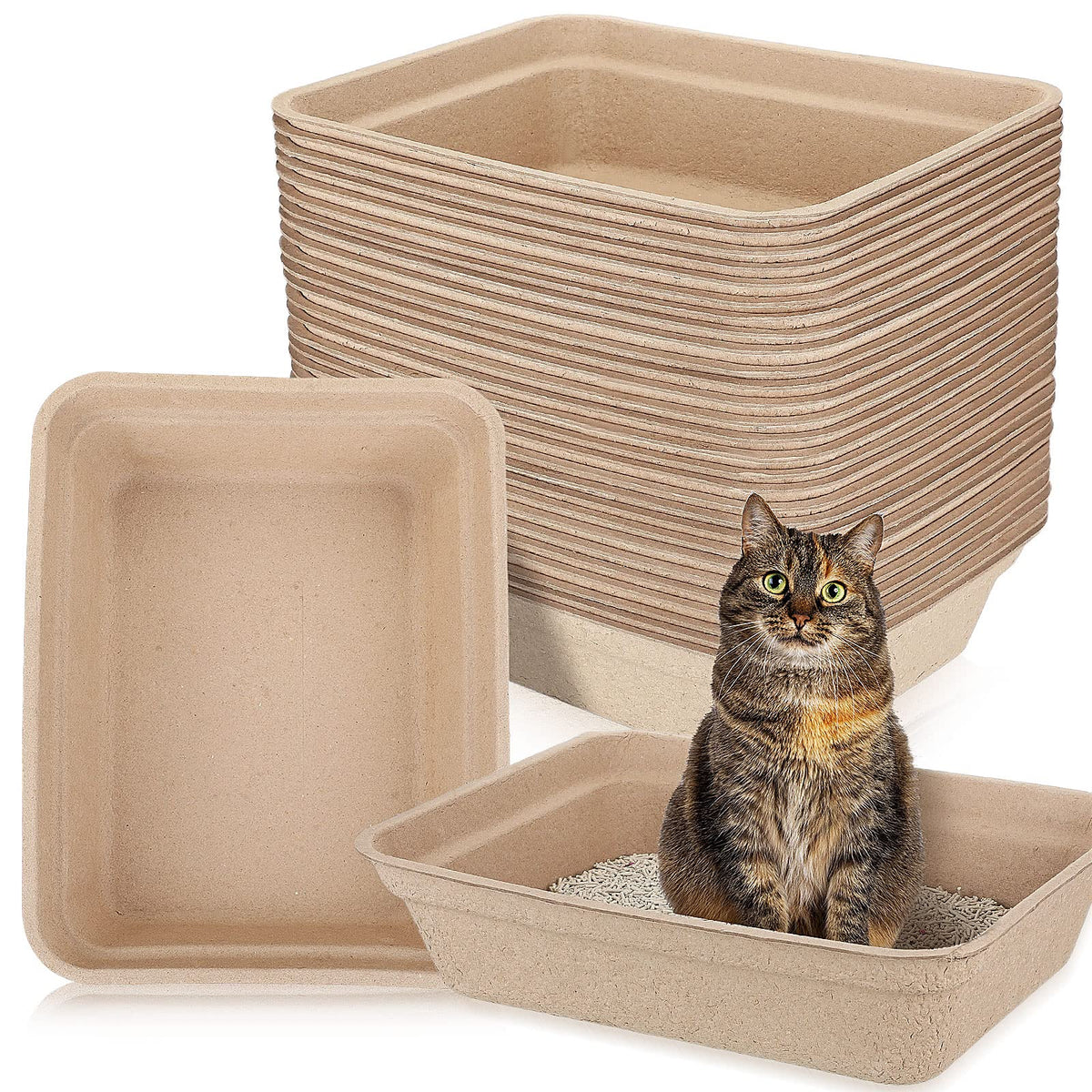 30 Pack Disposable Cat Litter Tray F63203