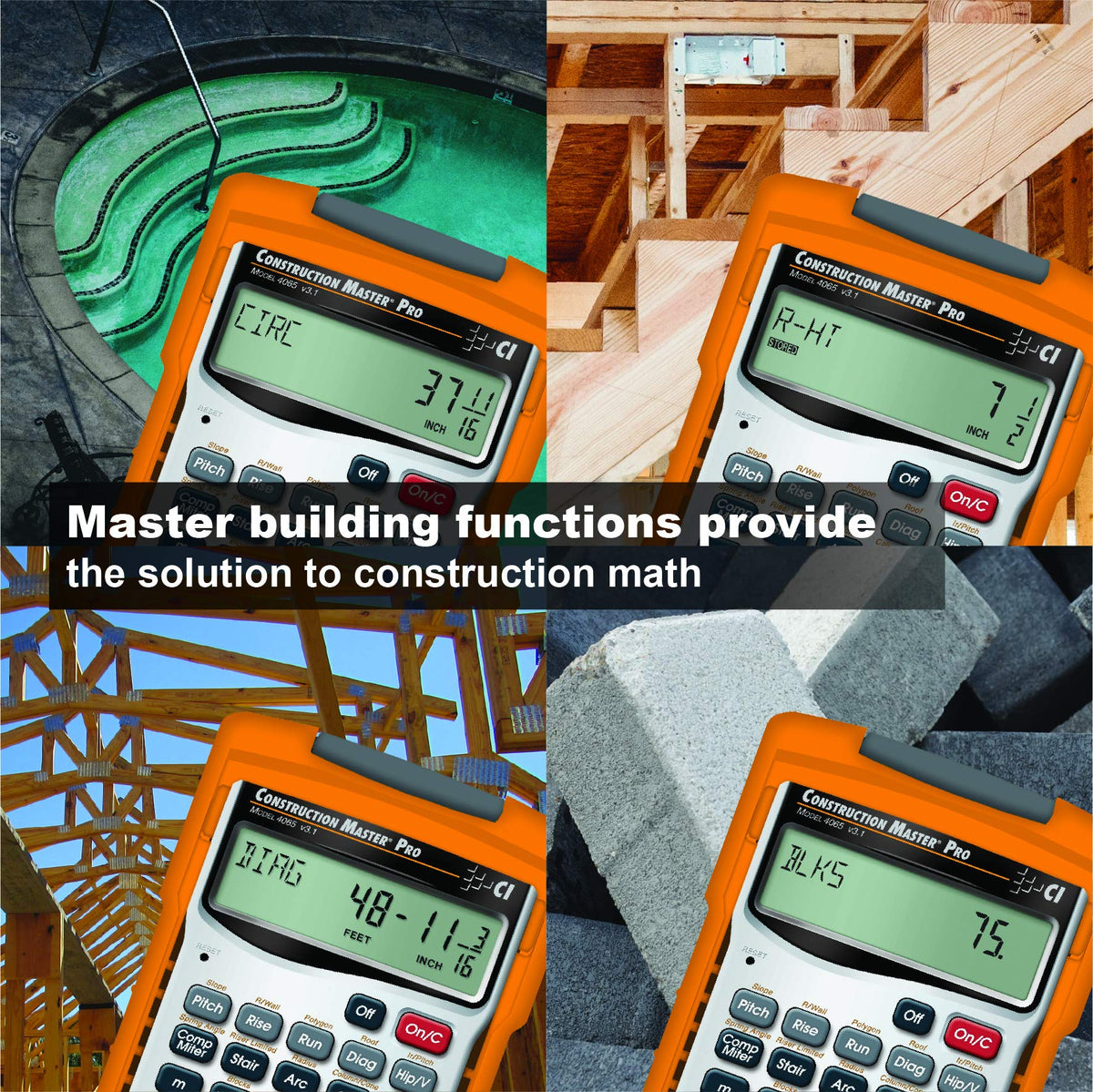 Construction Calculator + Architect Triangular Scale A720