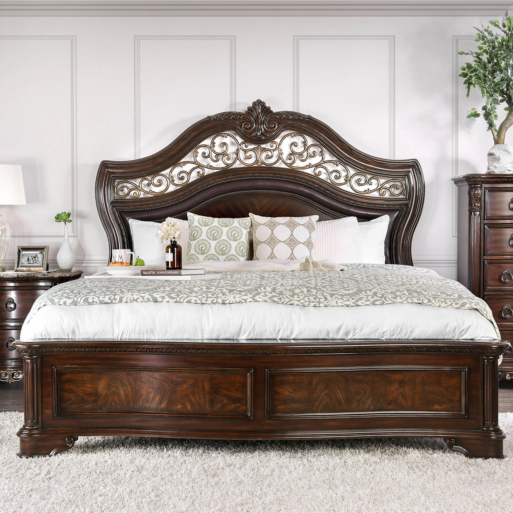 California King Brown Cherry Bed H995689